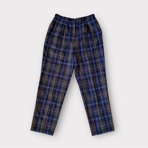 Vintage 80s/1980s plaid trousers/pants